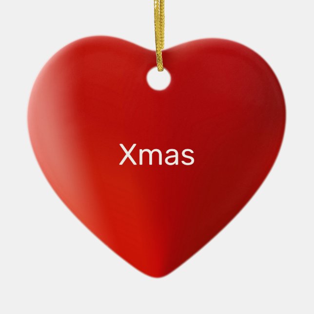 Décoration En Céramique Amour coeur rouge et calligraphie (Devant)