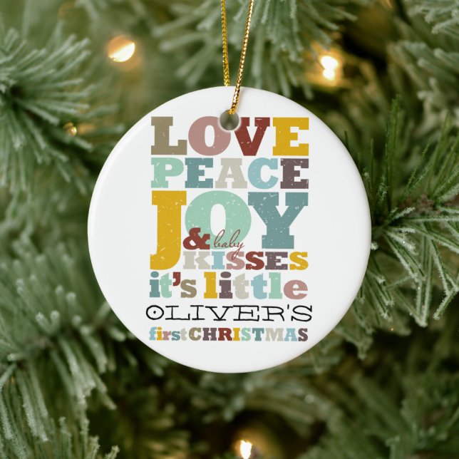 Décoration En Céramique Amour Coloré Paix Joie Et Baisers Bébés Cute Photo (Arbre)