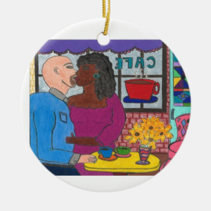 Décoration En Céramique Amour multiculturel de Noël