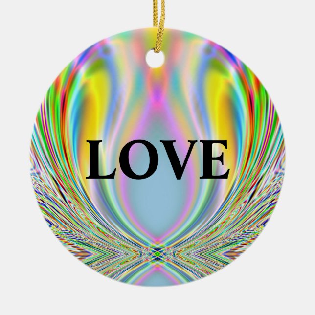 DÉCORATION EN CÉRAMIQUE "AMOUR - PAIX" (Devant)