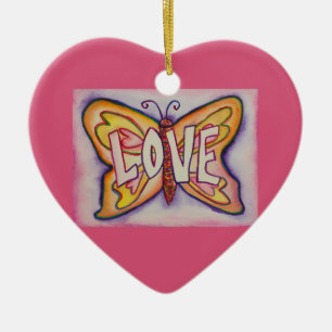 Décoration En Céramique Amour Papillon Word Art Cadeau de vacances