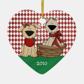 Décoration En Céramique Amoureux de les chiens Premier Noël Ensemble Perso