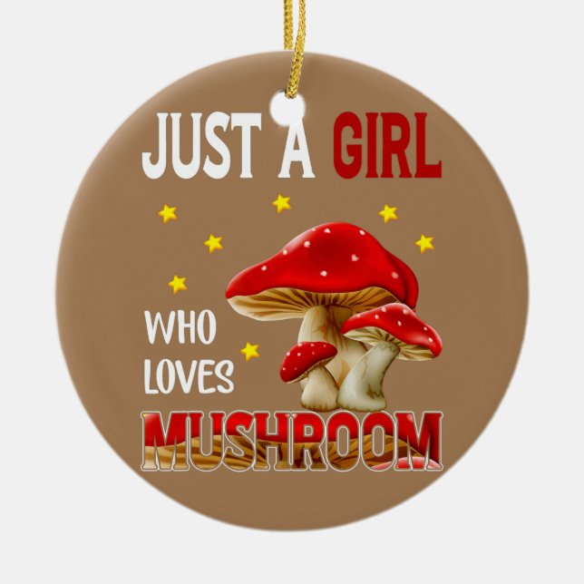 Décoration En Céramique Amoureux Des Champignons Juste Fille Qui Aime Les  (Devant)
