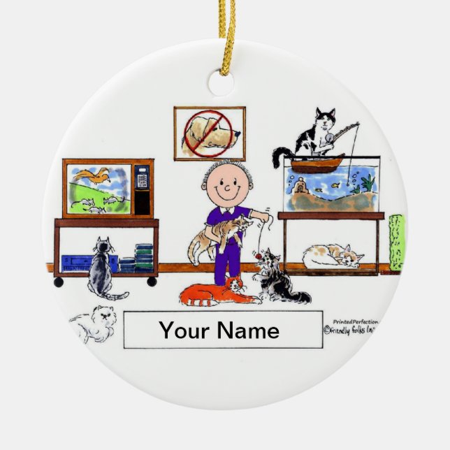 Décoration En Céramique Amoureux des chats - Homme (Devant)