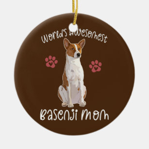Décoration En Céramique Amoureux des chiens DE LA MOM BASENJI WOMEN EST LA