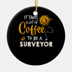 Décoration En Céramique Amoureux du café Funny Surveyor Ingénieur Construc