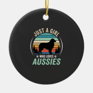 Décoration En Céramique Amoureux du chien berger australien Rétro Coucher