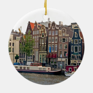 Décoration En Céramique Amsterdam, maisons sur le canal