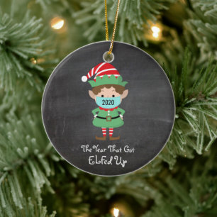 Décoration En Céramique Amusant elfe de Noël 2020, un an d'âge