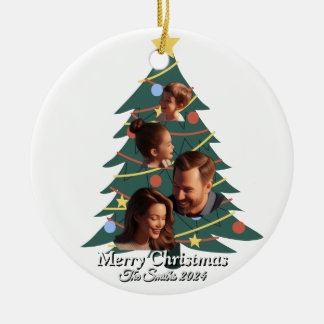 Décoration En Céramique Amusant, mignon, moderne photo de famille NoëlOrne