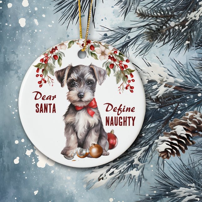 Décoration En Céramique Amusant Schnauzer Pup Définir Naughty (Créateur téléchargé)