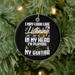 Décoration En Céramique Amusante écoute dans ma tête Je joue ma guitare