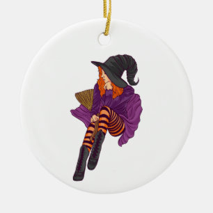 Décoration En Céramique Amusante sorcière vibes sorcières halloween femme
