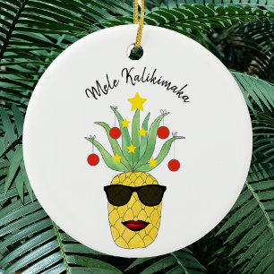 Décoration En Céramique Ananas Mele Kalikimaka