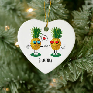 Décoration En Céramique Ananas personnalisé Emoji amour couple