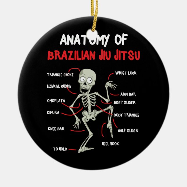 Décoration En Céramique Anatomie Du Brésilien Jiu Jitsu BJJ Skeleton (Devant)