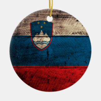 Décoration En Céramique Ancien drapeau de Slovénie en bois