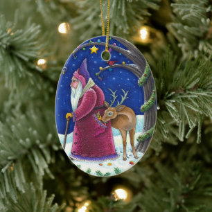 DÉCORATION EN CÉRAMIQUE ANCIEN MONDE BELSNICKLE & HUNGRY REINDEER, NOËL