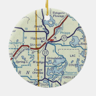 Décoration En Céramique Ancienne carte Hayward WI