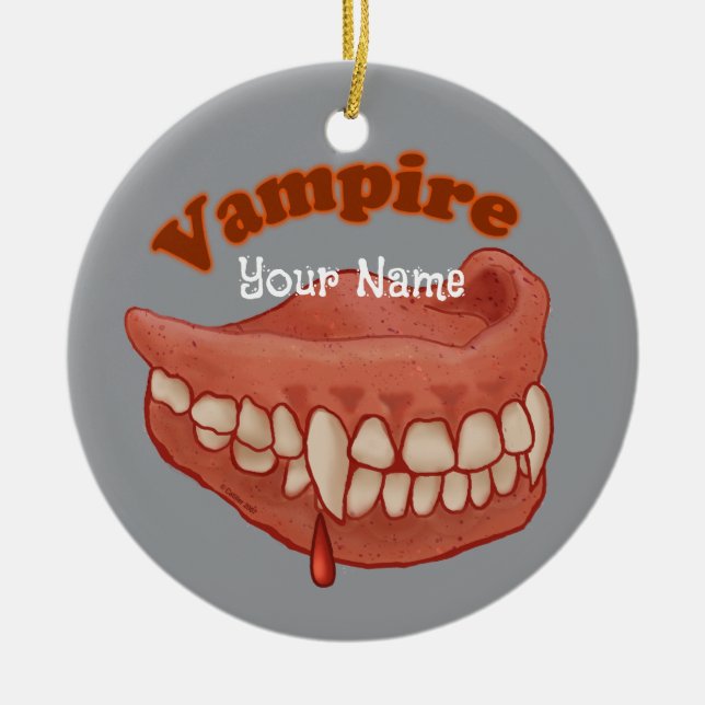 Décoration En Céramique Anciennes Dents de Vampire (Devant)