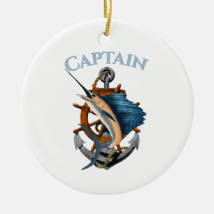 Décoration En Céramique Ancre nautique du capitaine Pêche en mer profonde