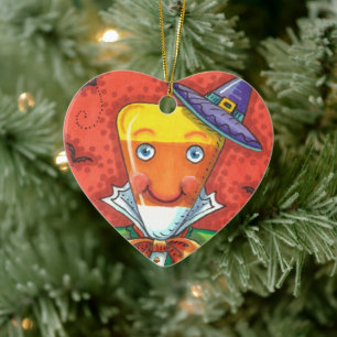 Décoration En Céramique ANDY THE CANDY CORN MAN, CHAT NOIR & JACK Coloré