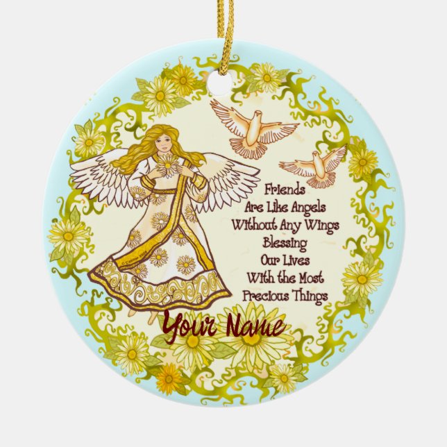 Décoration En Céramique Ange ami (Devant)
