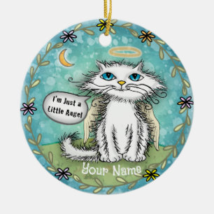 Décoration En Céramique Ange Chat Scraggles