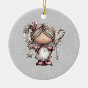 Décoration En Céramique Ange de Noël fantaisiste