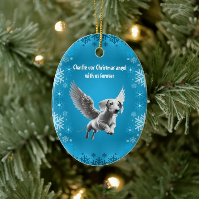 Décoration En Céramique ange de noël teckel (Arbre)