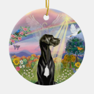 Décoration En Céramique Angel nuageux - Grande Danse noire (oreilles natur