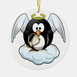 DÉCORATION EN CÉRAMIQUE ANGEL PENGUIN