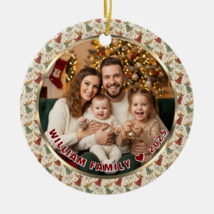 Décoration En Céramique Anges de Noël Vintage avec Photo & Nom personnalis