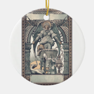 Décoration En Céramique Anges gardiens avec Jésus enfant