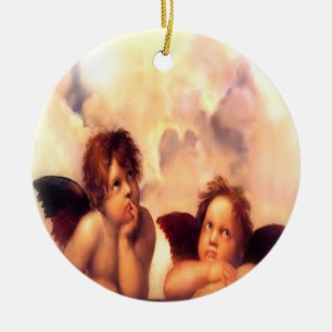 Décoration En Céramique Anges Putti Pair