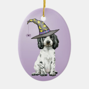 Décoration En Céramique Anglais Cocker Spaniel Witch Ornament en céramique