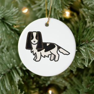 Décoration En Céramique Anglais Springer espagnol noir et blanc dessin ani