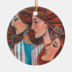 Décoration En Céramique Angles Art Nouveau Gingembre Auburn Red Hair Femme
