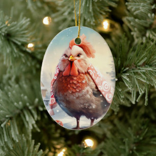 Décoration En Céramique Animal de poule de ferme, Kawaii mignon animal de 
