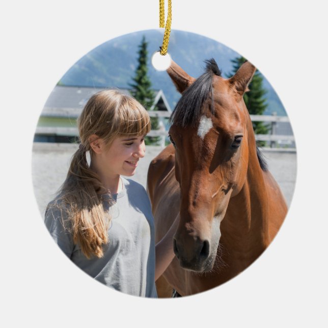 Décoration En Céramique Animaux de compagnie personnalisés Meilleur Cheval (Devant)