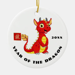 Décoration En Céramique Année chinoise du dragon Cadeau de l'année perso