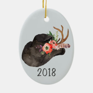 Décoration En Céramique Année de conservation du Casquette noir Cowboy