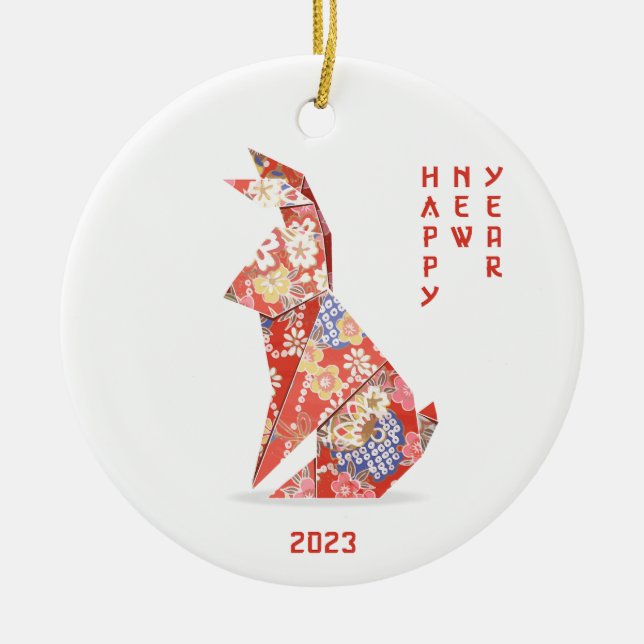 Décoration En Céramique Année du lapin 2023 (Devant)
