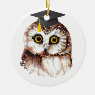 Décoration En Céramique Année personnalisée Diplôme Fun Wise Owl