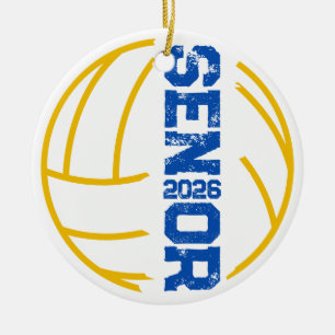 Décoration En Céramique Année supérieure de volley-ball personnalisée Numé