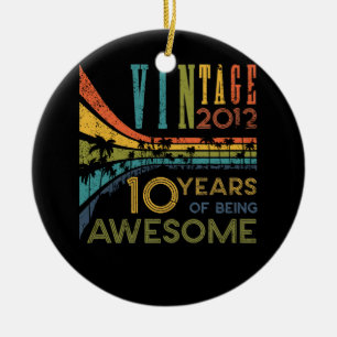 Décoration En Céramique Anniversaire 10 ans Vintage 2012 10e anniversaire