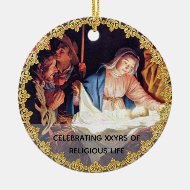 Décoration En Céramique Anniversaire de l'ordination d'un prêtre Coutume d (Devant)