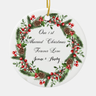 Décoration En Céramique Anniversaire de Noël personnalisé