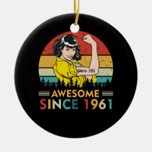 Décoration En Céramique Anniversaire vintage 1961