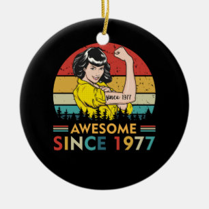 Décoration En Céramique Anniversaire vintage 1977